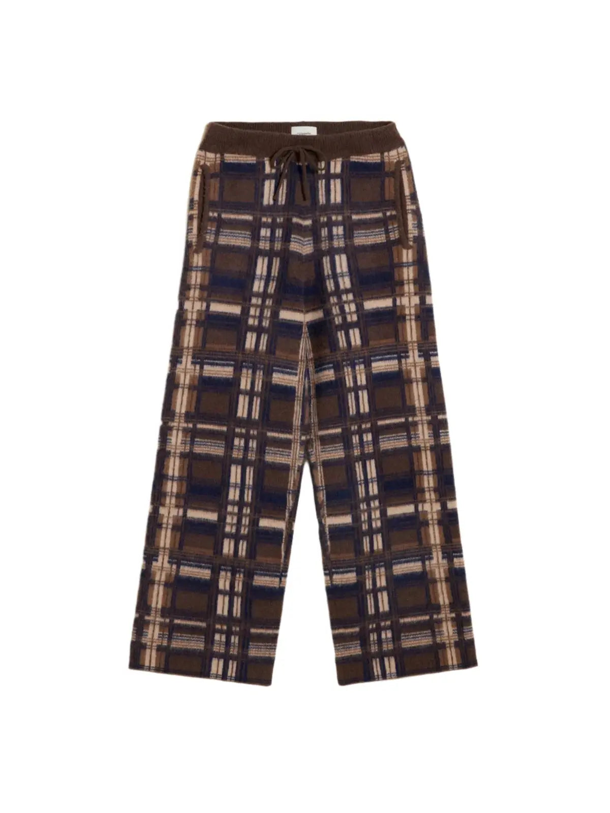 Ace Check Knit Trousers Brown Check Holzweiler