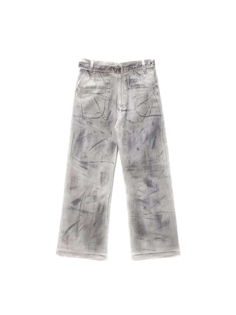 Unisex - Waxed Double Belt Jeans