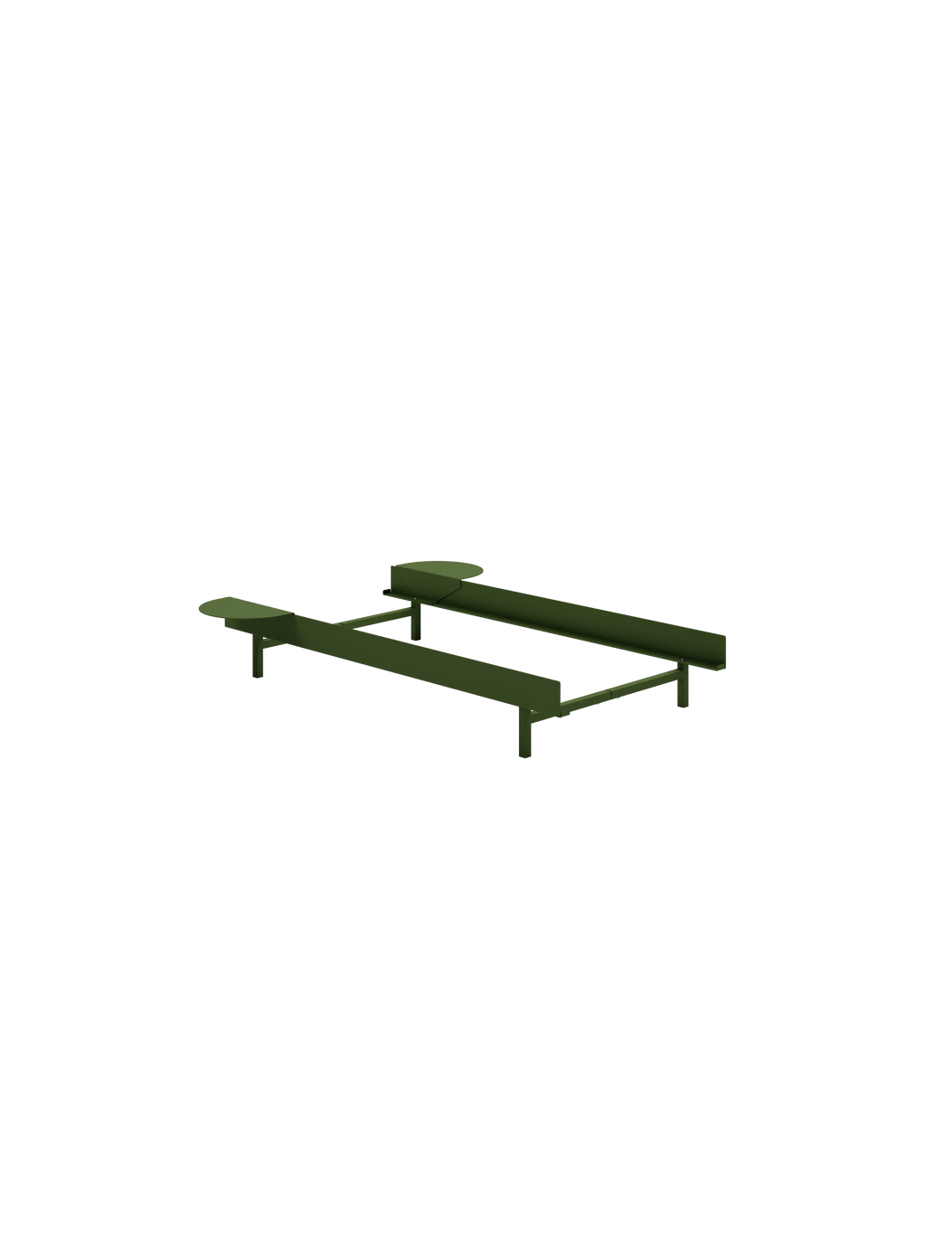 Bed 90 - Pine Green Low MOEBE