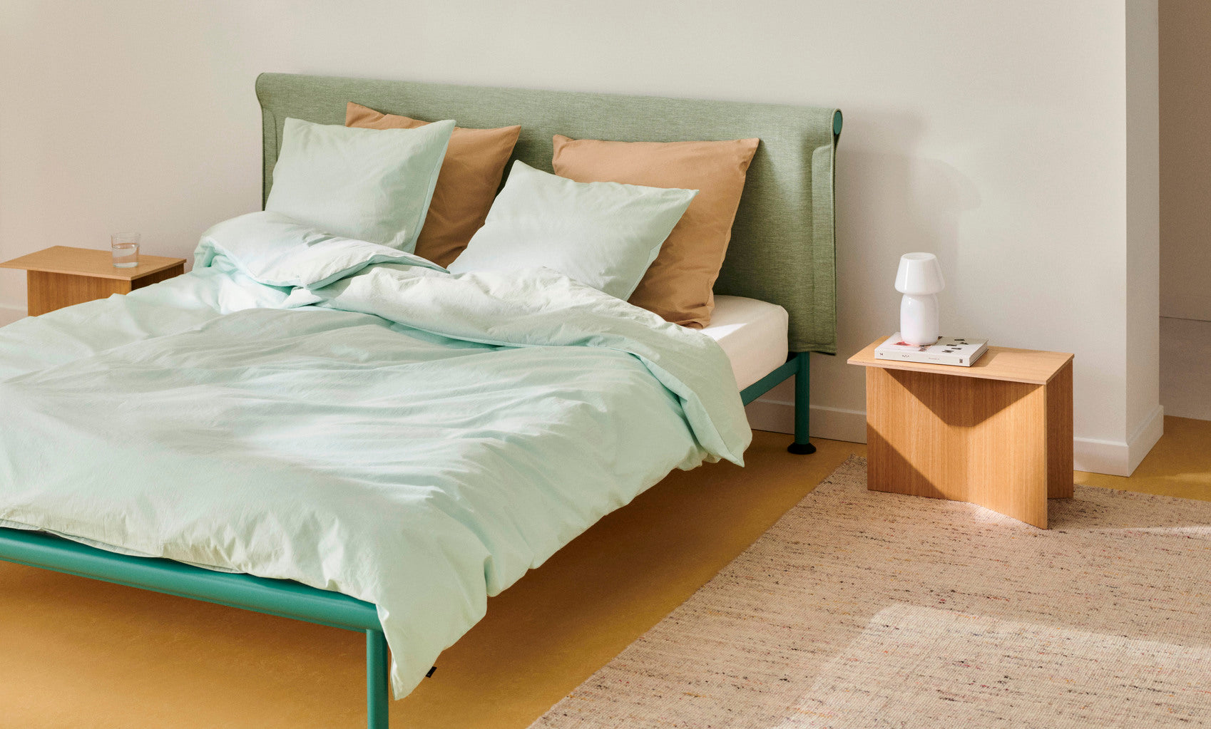 Tamoto Bed Mint Turqouise Powder Coated Steel Frame HAY