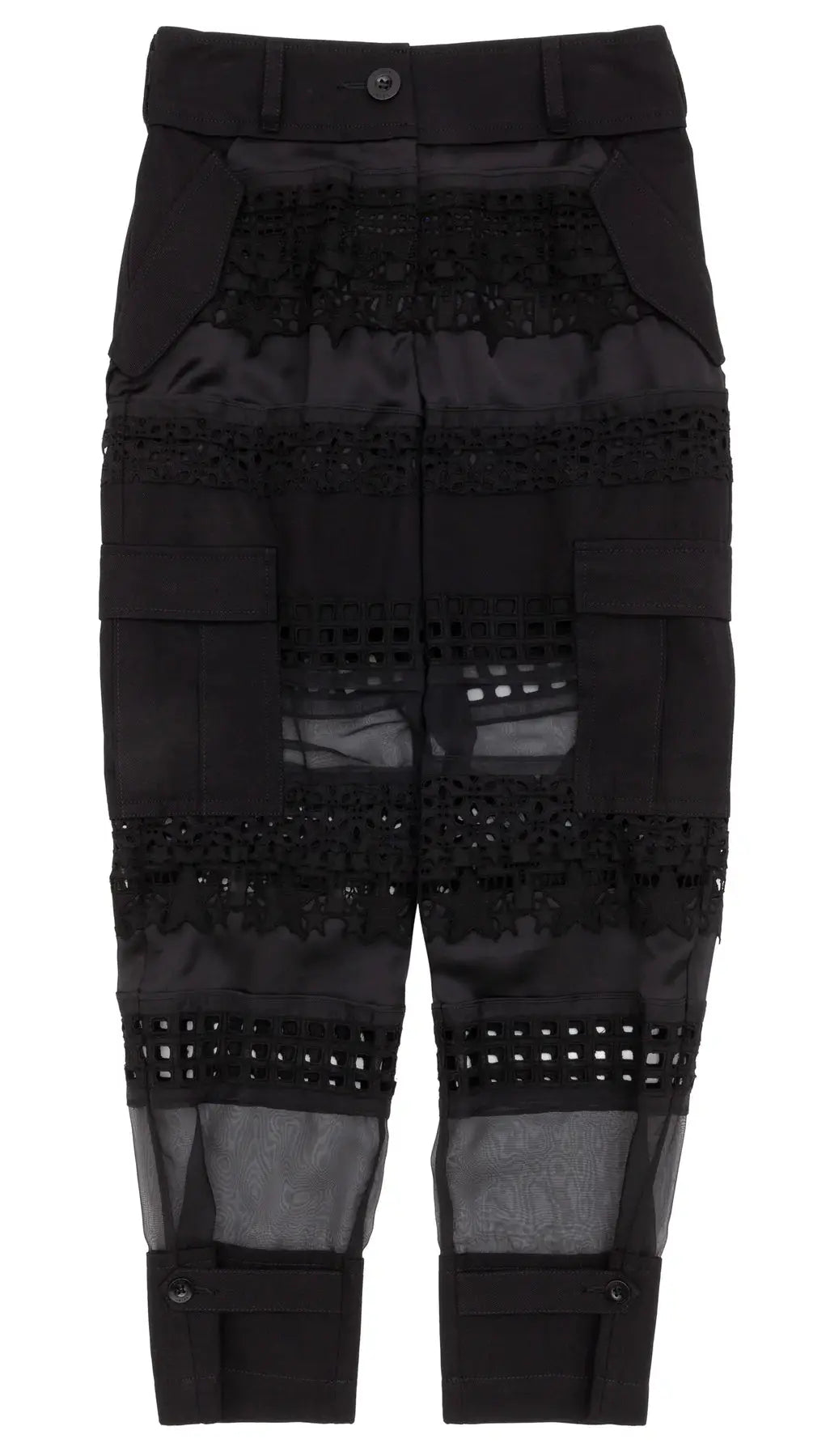 Sacai Graphic Mesh Panel Cargo Trousers 