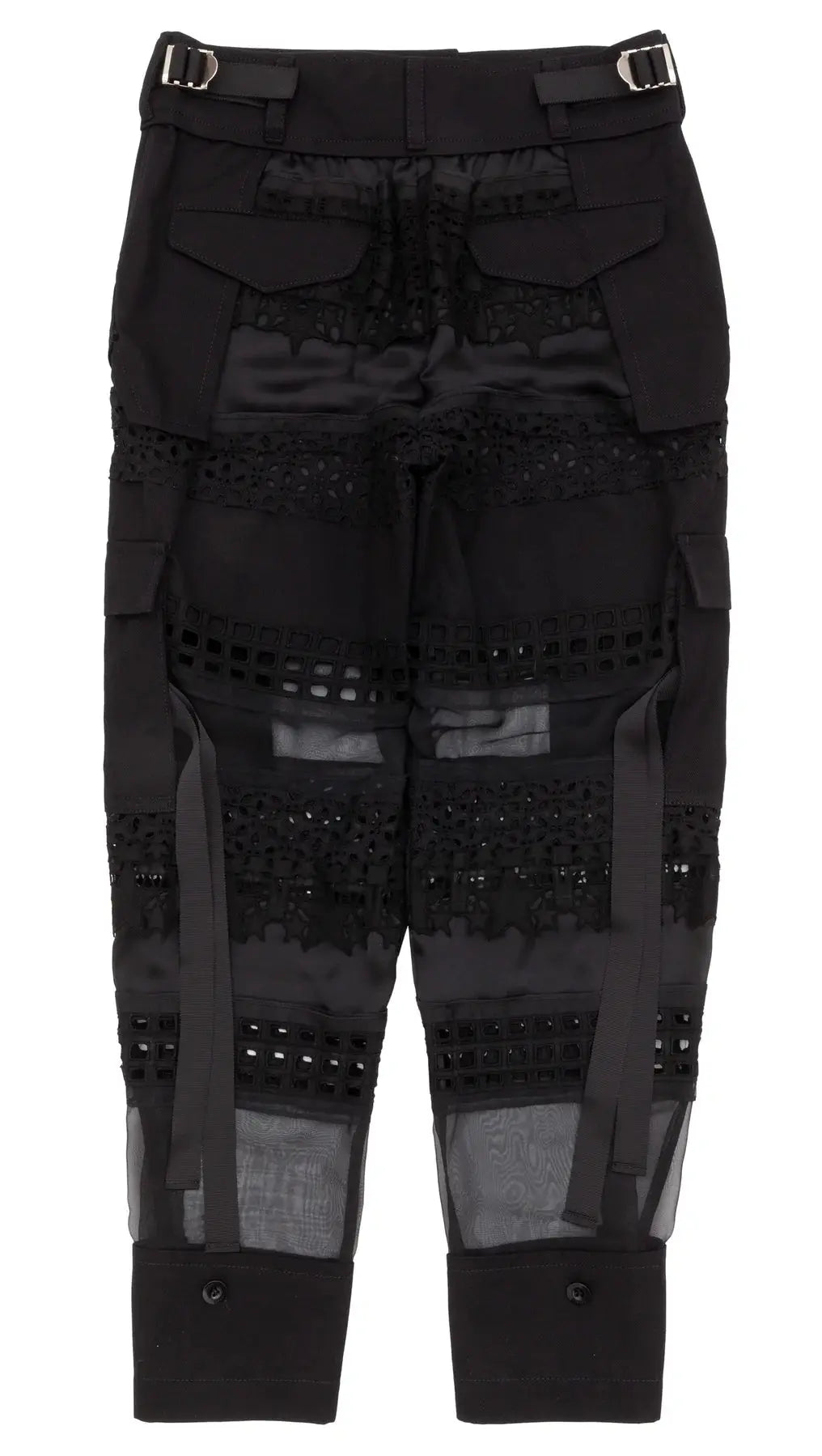 Sacai Graphic Mesh Panel Cargo Trousers 
