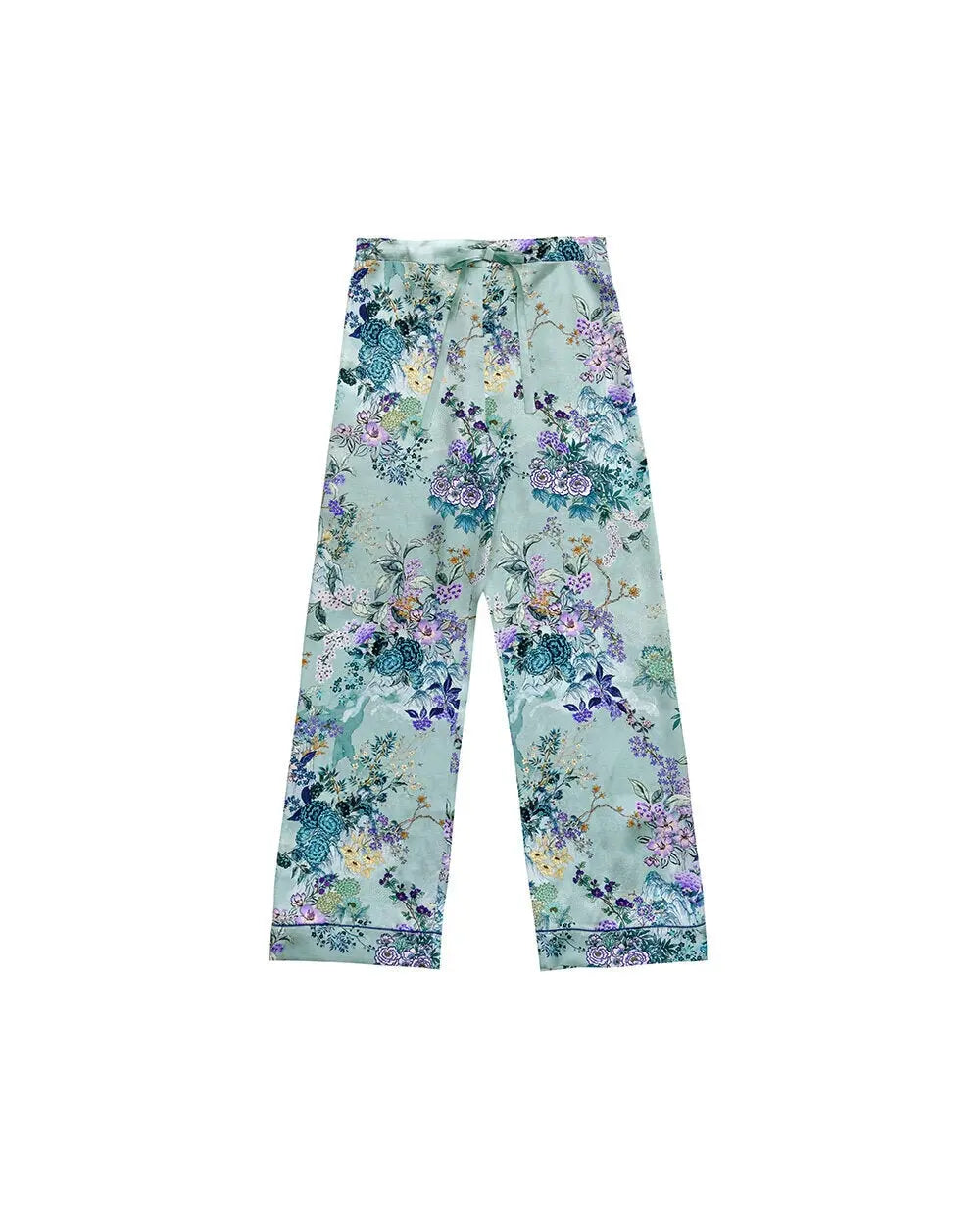 MENG Green Pagoda Silk Satin Pyjama Set Pyjama 