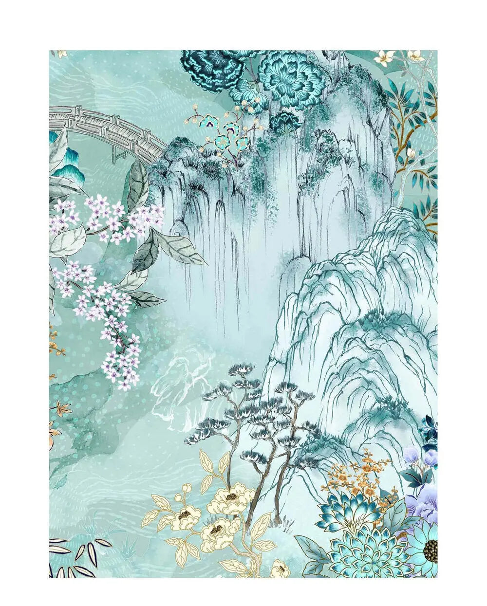 MENG Green Pagoda Silk Satin Short Kimono Kimonos 