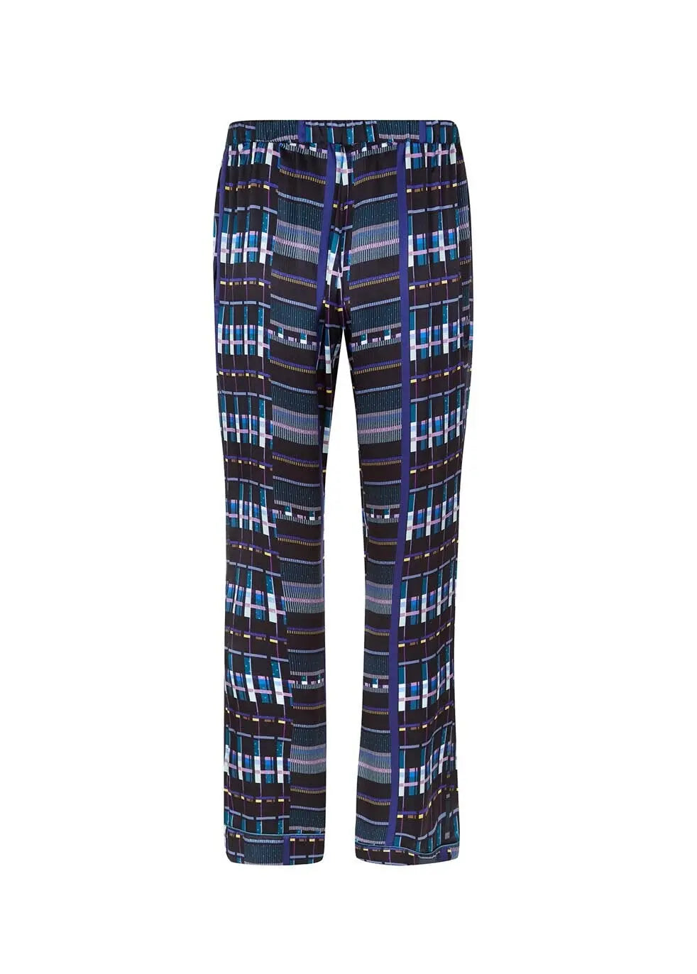 MENG Men’s Blue Silk Satin Trousers 