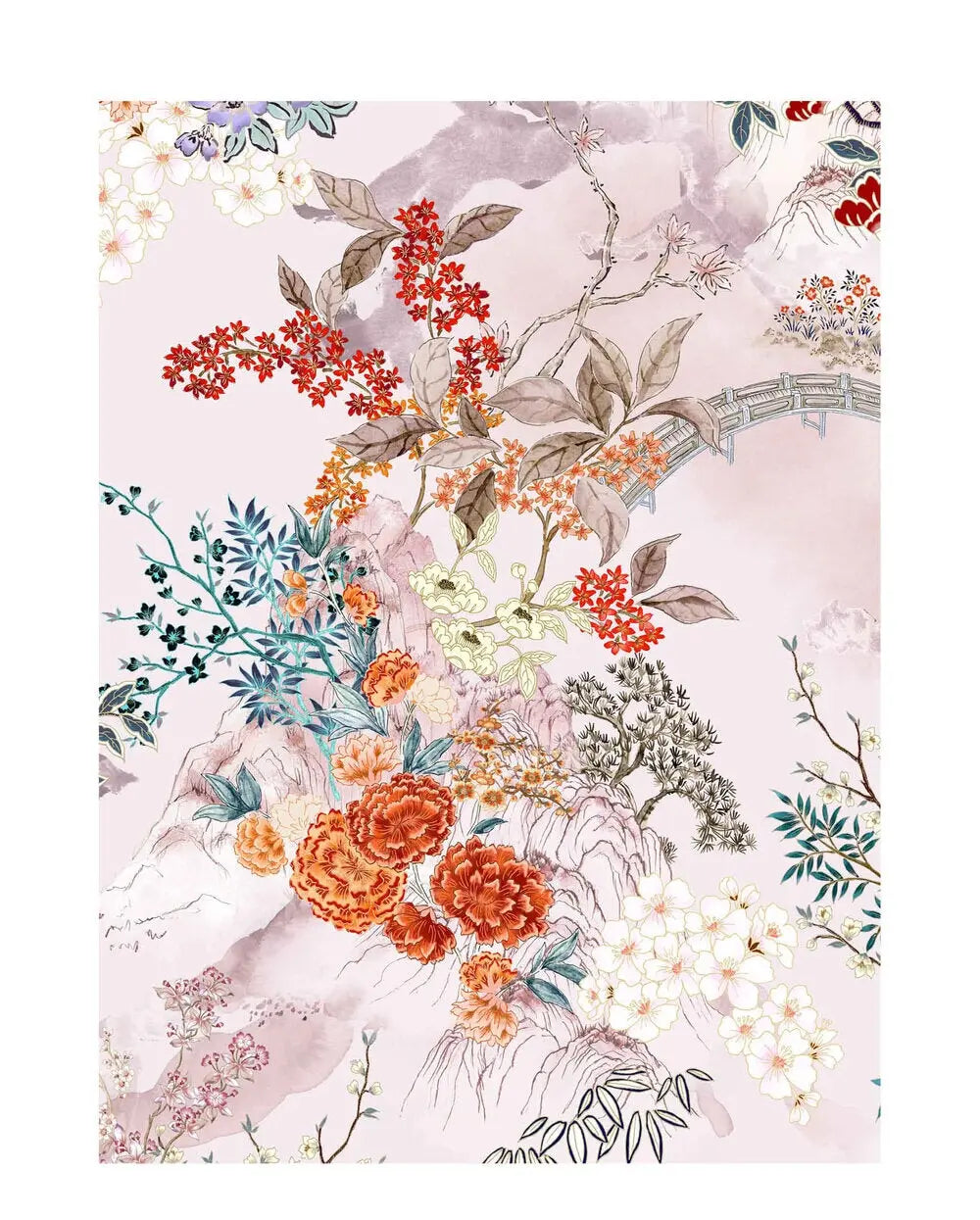 MENG Pink Pagoda Silk Satin Pyjama Set Pyjama 