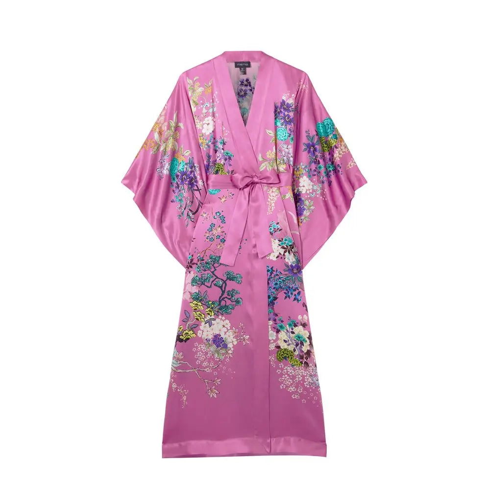 MENG PINK SILK SATIN KIMONO 