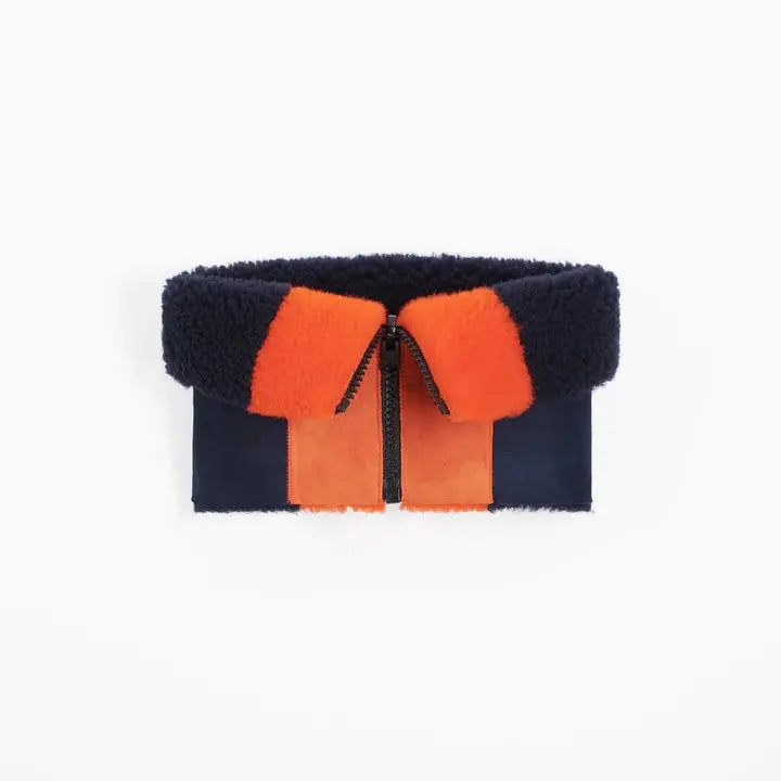 Toasties Paris Turtle Neck Collar Navy & Orange 